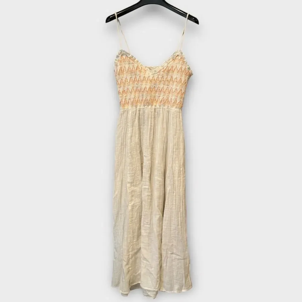 Free People Sweet Nothings Cotton Gauze Midi Sundress Size Small - Picture 5 of 12